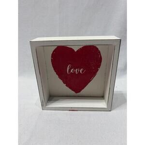 Square wooden shadow box , love, heart Valentines Day!